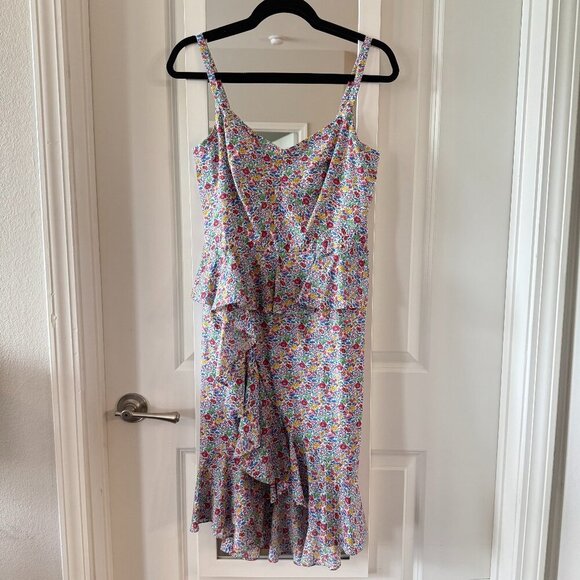 J. Crew Liberty London Ruffle Floral NWT Size 6 Color Blue White - Picture 1 of 5